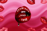 Logo con labios decorativos en los bordes